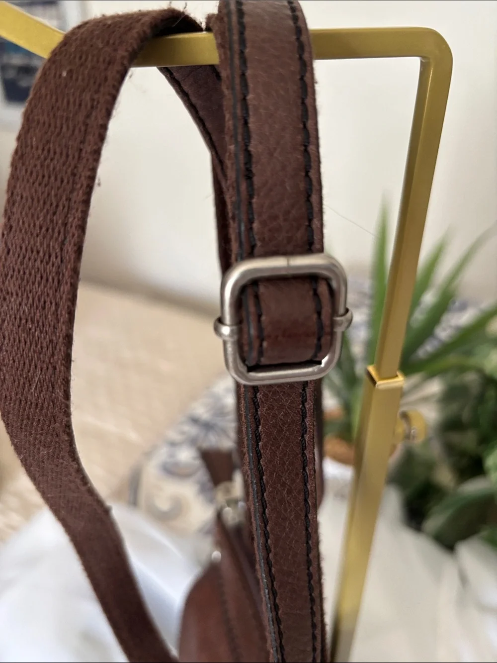 Fossil Maddox Brown & Black Fabric with Leather Trim Crossbody
